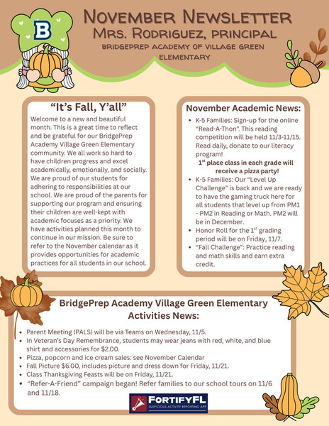 Principal"s Fall Newsletter